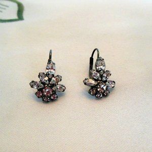 Silver Faceted Crystal Earrings